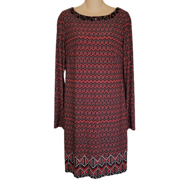 Vince Camuto Multicolored Abstract Geometric Patterned Dress Size Women's 8 - Picture 1 of 11